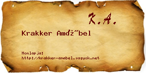 Krakker Amábel névjegykártya